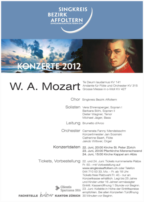 Flyer Konzert Juni 2012 Singkreis Bezirk Affoltern
