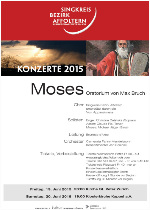 Flyer Konzert Juni 2015 Singkreis Bezirk Affoltern